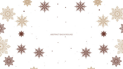 Beige pastel christmas card with snowflake border vector illustration. Christmas background with snowflake snow winter decoration. Christmas background with snow