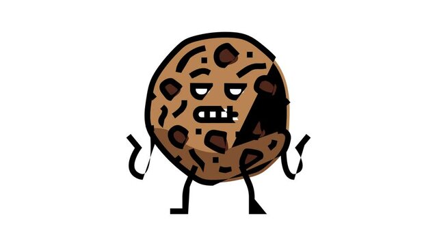 chocolate cookie dessert character color icon animation
