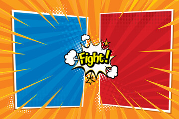 Fight Comic Vector for Background. Illustration of an background