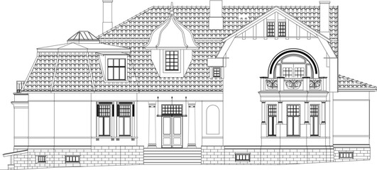 vector of a classic old victorian style haunted house with a white background