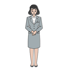 微笑むスーツを着た女性