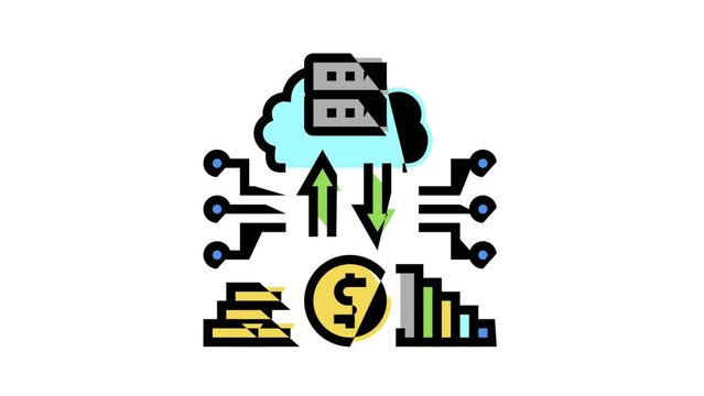 regtech electronic equipment color icon animation