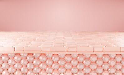 3d skin layer of the skin cell, skin cell microscope, 3d rendering.