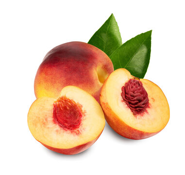 peach isolated on white. the entire image in sharpness.