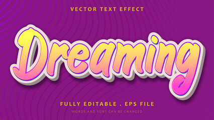 Minimal Modern Word Dreaming Editable Text Effect Design