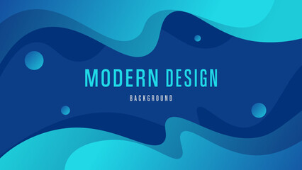 Modern Abstract Geometric Gradient Blue Liquid Wave Background Design