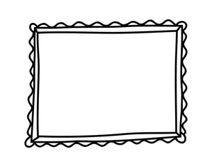 Doodle picture frame. Hand drawn vintage sketchy shape. Vector collection