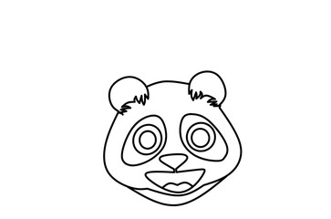Happy panda line art drawing