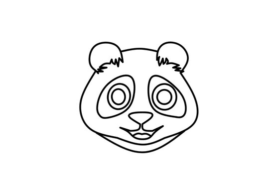 recommend clip art: happy panda line art drawing