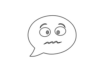 Obraz premium Nervous Speech bubble emoji line art 