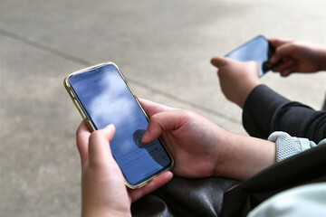 person using smartphone