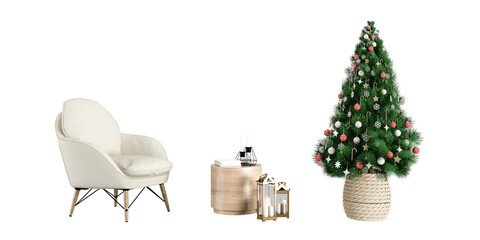 christmas tree and decorations