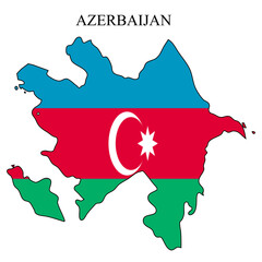 Azerbaijan map vector illustration. Global economy. Famous country. Eastern Europe. West Asia.