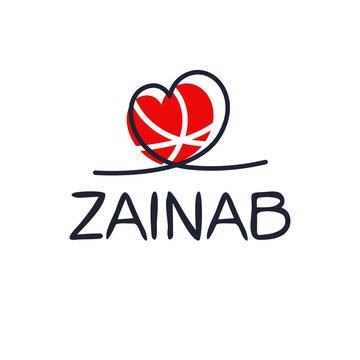 (Zainab) Calligraphy name, Vector illustration.