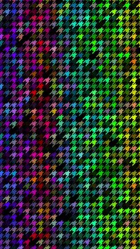 Vertical Abstract Colorful Small Houndstooth Texture Background Loop