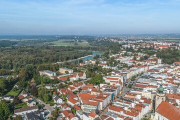 Fototapeta na wymiar Luftbild von Mühldorf am Inn