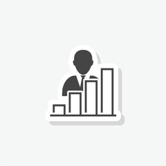 Employee salary increase icon sticker