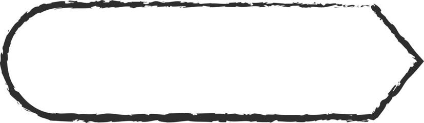 Chalk outline blank label ribbon vector illustration. Chalk style curved shape white bookmark, tags or labels with blank space for message