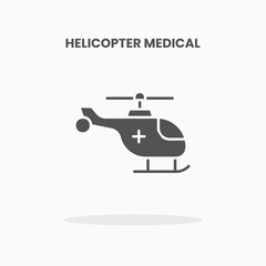Helicopter Medical icon vector illustration glyph style. Great used for web, app, digital product, presentation, UI and many more.