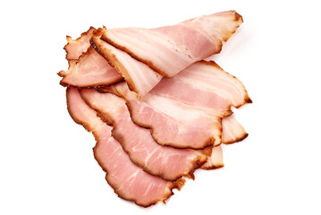 Smoked Pork meat, isolated on white background.