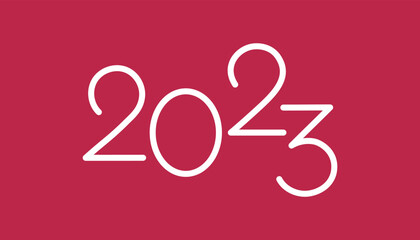 Vector 2023 new year numbers color of the year 2023 viva magenta 