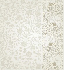 wedding card design, traditional paisley floral pattern , royal India	