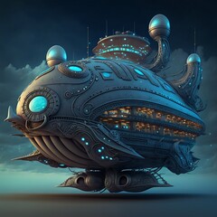 Conceptual Alien Spaceship Landing