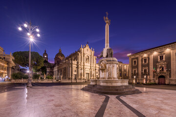 Fototapeta na wymiar Catania, Sicily, Italy at the Duomo