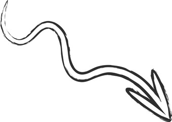 Hand drawn chalk style arrows collection vector illustration. Curves and spirals, round and twist arrows in grunge contour doodle style. Outline white chalked graphic set for sketchy infographic