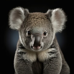 Naklejka na ściany i meble Koala Face Close Up Portrait - AI illustration 04