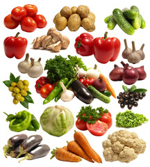 Collection of vegetables isolated
