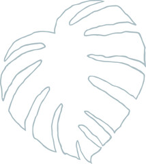 organic monstera contour sketch