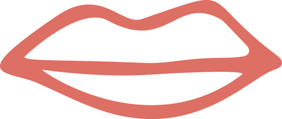 Abstract organic human lips shape illustration. Minimalistic liquid form face mouth, organic or geometric kiss symbol for modern abstract design or trendy fashion pattern