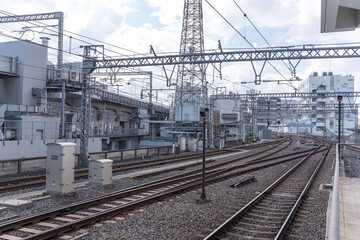 Fototapeta na wymiar 日本の巨大な駅の線路