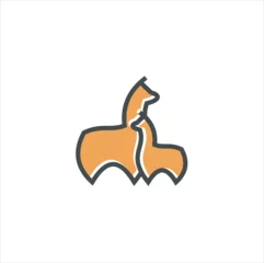 Foto auf Alu-Dibond alpaca logo inspiration icon vector silhouette illustration  © satrio