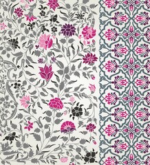 wedding card design, traditional paisley floral pattern , royal India	