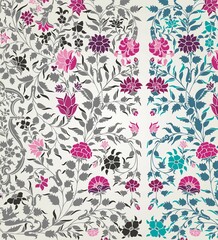 wedding card design, traditional paisley floral pattern , royal India	