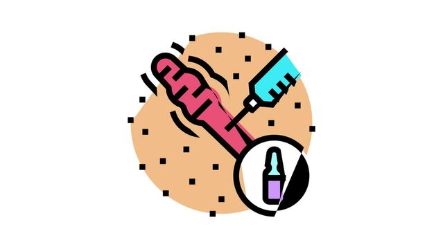 injection scar treatment color icon animation
