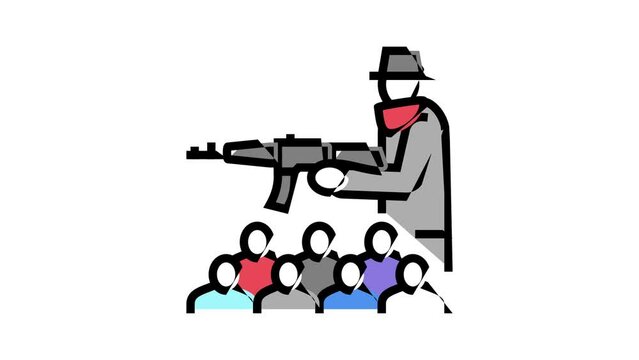 organized crime color icon animation