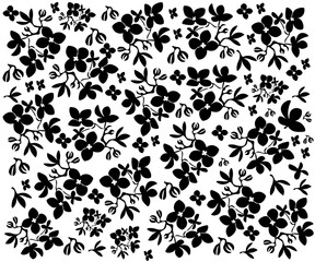 black and white monochrome floral pattern