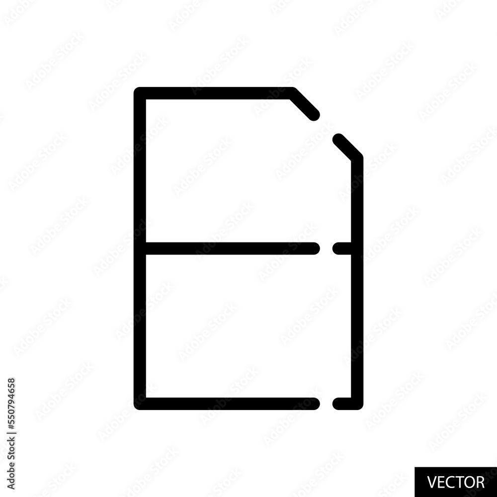 Poster esim or embedded sim vector icon in line style design for website design, app, ui, isolated on white