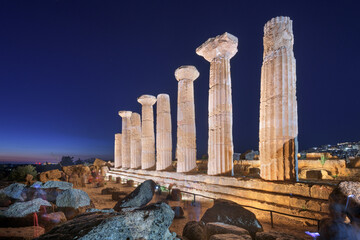 Remains of the Temple of Heracles in Agrigento, Italy