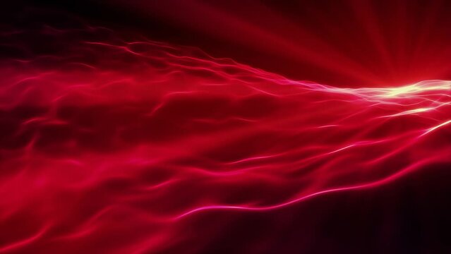 Roter Hintergrund aus fraktalen Wellen und Lichstrahlen