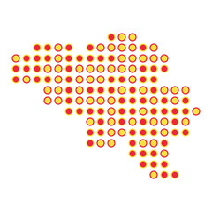 Belgium Silhouette Pixelated pattern map illustration