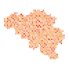 Fototapeta na wymiar Belgium Silhouette Pixelated pattern map illustration