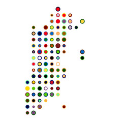 Belize Silhouette Pixelated pattern map illustration