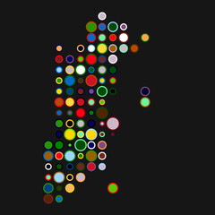 Belize Silhouette Pixelated pattern map illustration