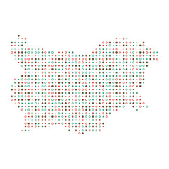 Bulgaria Silhouette Pixelated pattern map illustration