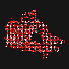 Canada Silhouette Pixelated pattern map illustration