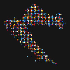 Croatia Silhouette Pixelated pattern map illustration